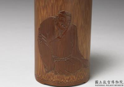 图片[2]-Bamboo brush-holder depicting a human figure, Qing dynasty (1644-1911)-China Archive